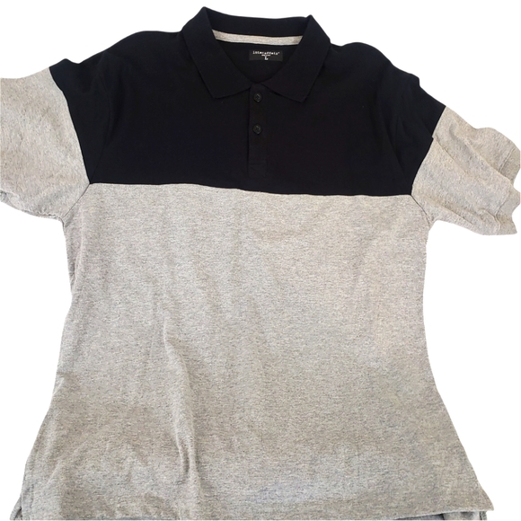 Interaffair 100% Cotton Color Block pullover 2 Button Collard Polo Size Large - Picture 3 of 7